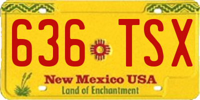 NM license plate 636TSX