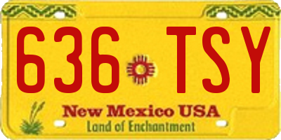 NM license plate 636TSY