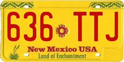 NM license plate 636TTJ