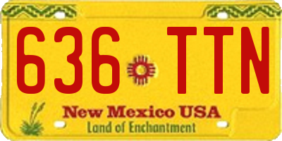 NM license plate 636TTN