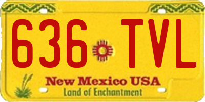 NM license plate 636TVL