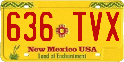 NM license plate 636TVX