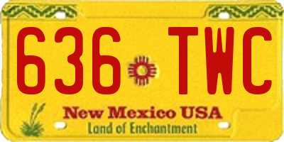 NM license plate 636TWC