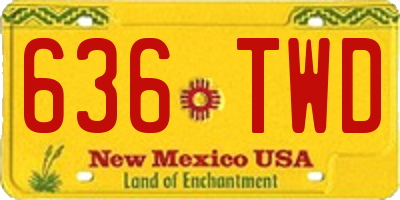NM license plate 636TWD