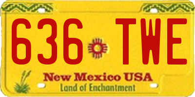 NM license plate 636TWE