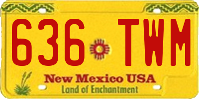 NM license plate 636TWM