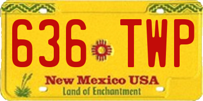 NM license plate 636TWP