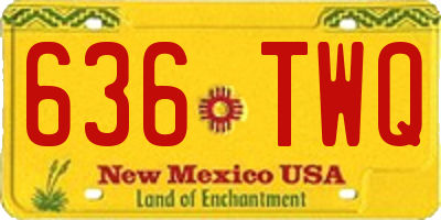 NM license plate 636TWQ