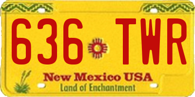 NM license plate 636TWR