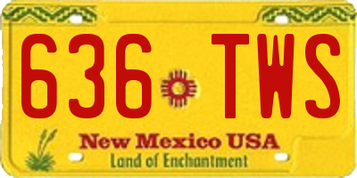 NM license plate 636TWS