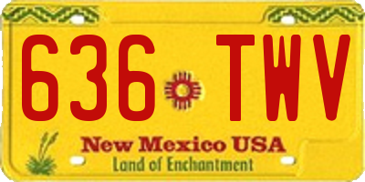 NM license plate 636TWV