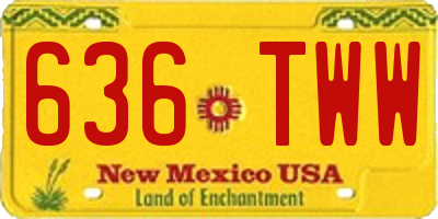 NM license plate 636TWW