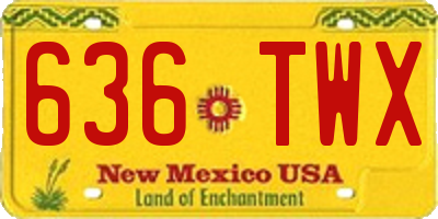 NM license plate 636TWX