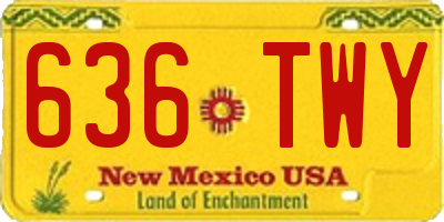 NM license plate 636TWY