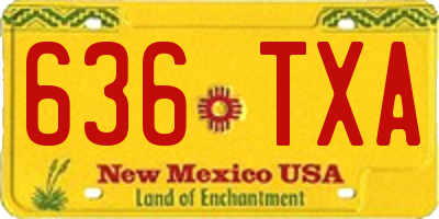 NM license plate 636TXA