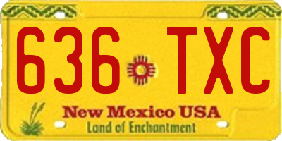 NM license plate 636TXC