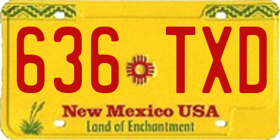 NM license plate 636TXD