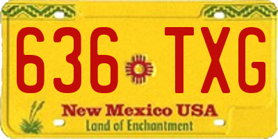 NM license plate 636TXG