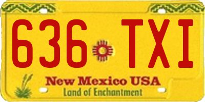 NM license plate 636TXI