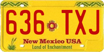 NM license plate 636TXJ