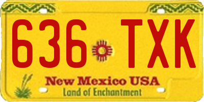 NM license plate 636TXK