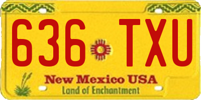 NM license plate 636TXU