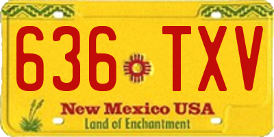 NM license plate 636TXV