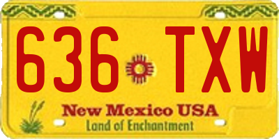 NM license plate 636TXW