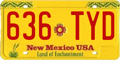 NM license plate 636TYD