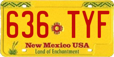 NM license plate 636TYF