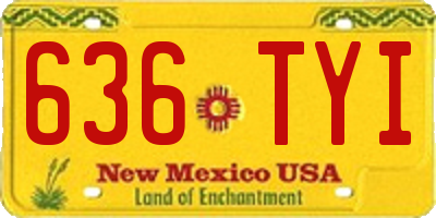 NM license plate 636TYI