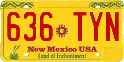 NM license plate 636TYN