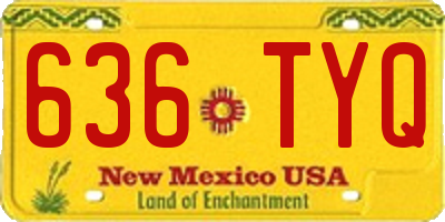NM license plate 636TYQ