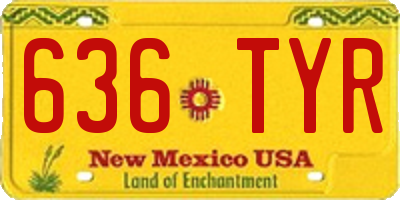 NM license plate 636TYR