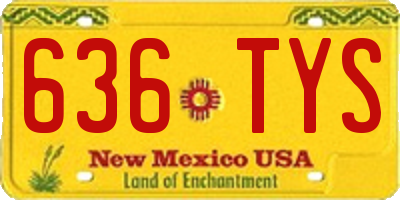 NM license plate 636TYS