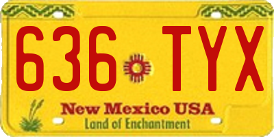 NM license plate 636TYX