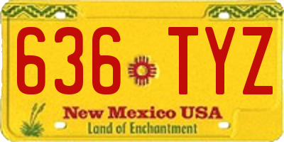 NM license plate 636TYZ