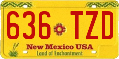 NM license plate 636TZD
