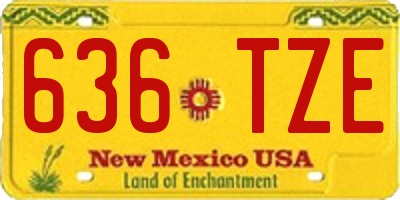 NM license plate 636TZE