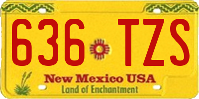 NM license plate 636TZS