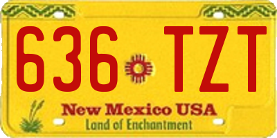 NM license plate 636TZT