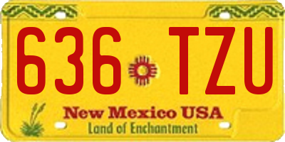 NM license plate 636TZU