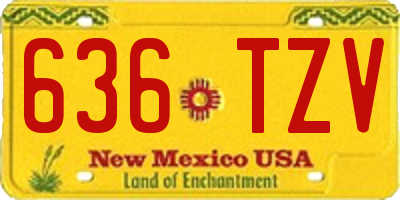 NM license plate 636TZV