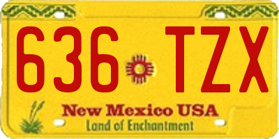 NM license plate 636TZX