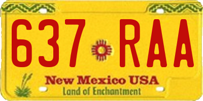 NM license plate 637RAA