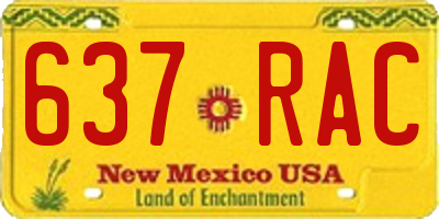 NM license plate 637RAC