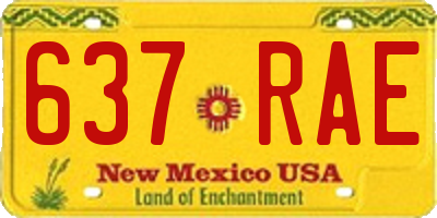 NM license plate 637RAE