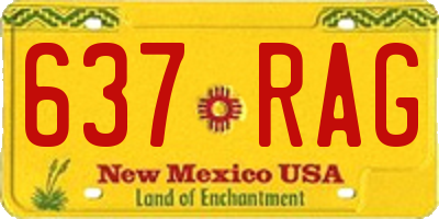 NM license plate 637RAG