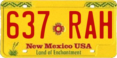 NM license plate 637RAH