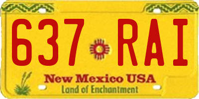 NM license plate 637RAI